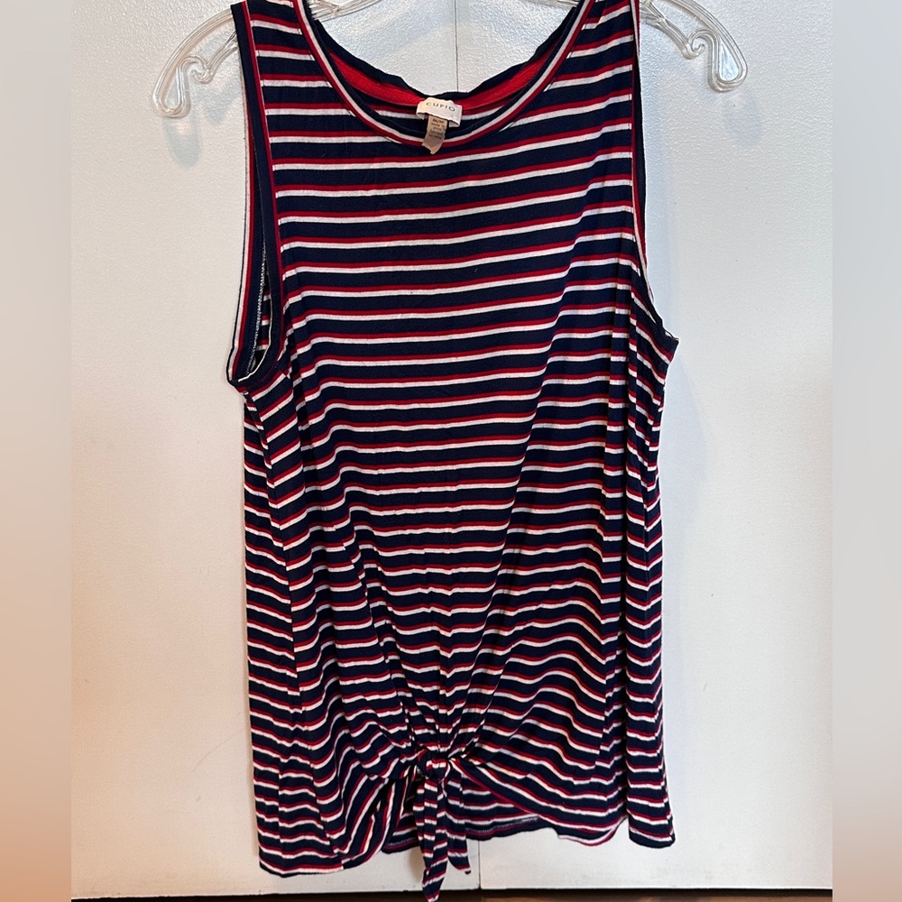 Striped Sleeveless Top - Red, White, and Blue